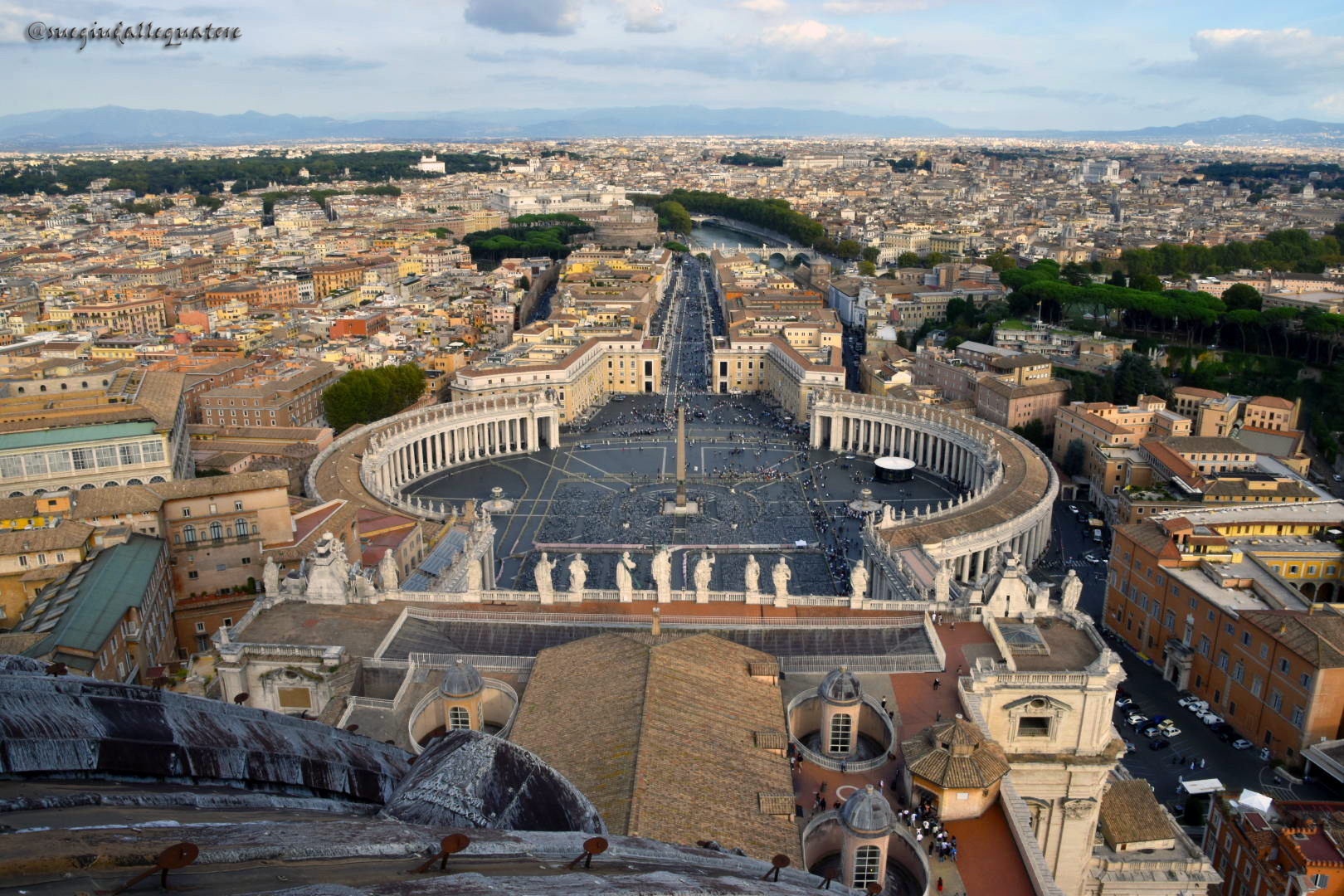 Vista del Vaticano dalla Cupola di San Pietro, Vaticano, Roma